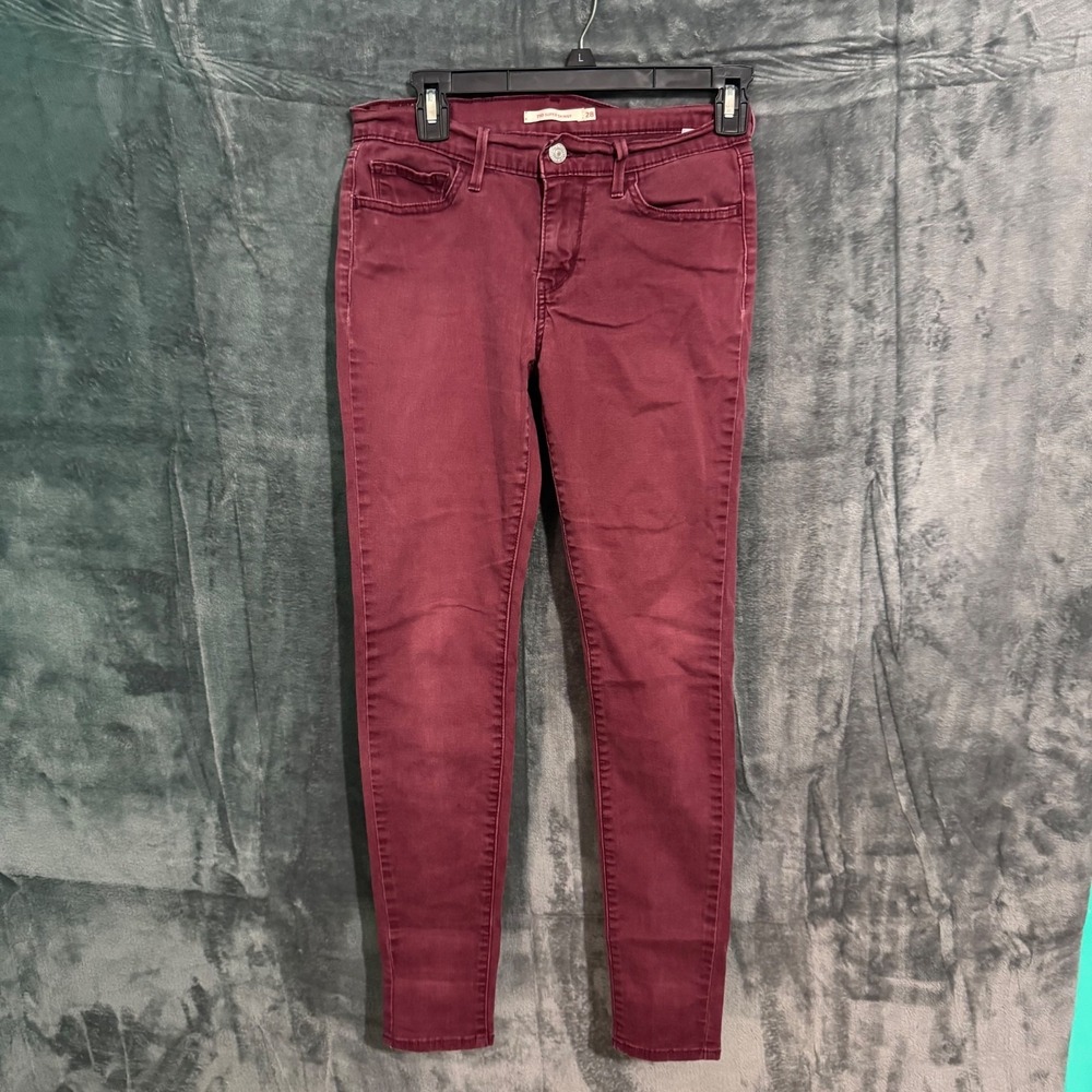 Levis Jeans 710 Super Skinny Womens 28 Red Rip See pIctures Y2K Denim